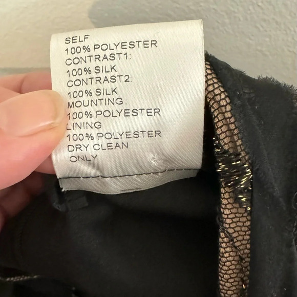 Tadashi Shoji Sheath Dress Size 2 Silk Blend Overlay Beaded Pleated Cocktail - Picture 9 of 13